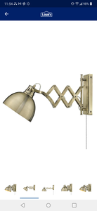 lot 123 image: Golden Lighting Hawthorn Lighted Aged Brass Industrial Wall Scone