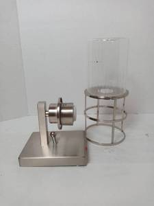 lot 162 image: ALLEN  ROTH VANITY LIGHT SATIN NICKEL FINISH CLEAR RIBBED GLASS SHADE