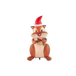 lot 175 image: Home Accents Holiday 6.5 ft. Animated Inflatable Nom-Nom Chipmunk with Acorn
