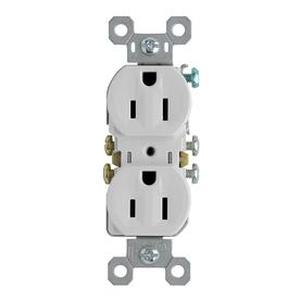lot 182 image: Pass & Seymour 3232WCP8 Standard Duplex Outlet, 15A, 125V, White - 10 Pack