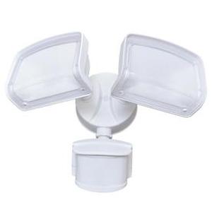 lot 185 image: Good Earth Lighting 240-Degree 2-Head Dual Detection Zone White LED Motion-Activated Flood Light with Timer