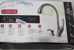 lot 63 image: Detla Ashton Stainless Steel 1-handle Deck Mount Kitchen Faucet