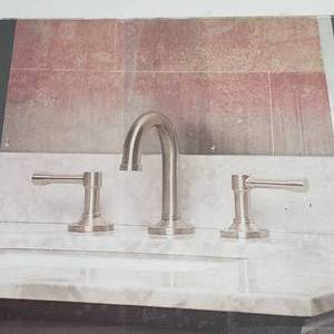 lot 129 image: Giagni Bordino Ll500-bn Brushed Nickel Widespread Bathroom Sink Faucet W Drain