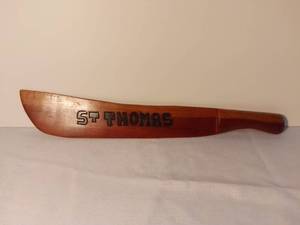 lot 1480 image: Wooden Machete with St Thomas Inscribed on Blade