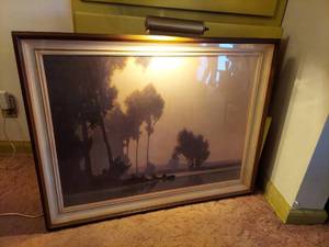 lot 6043 image: Boat on Lake Picture with Light