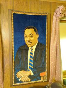 lot 6066 image: MLK Tapestry Pinned on Frame