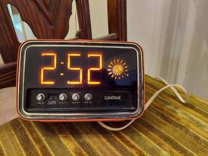 lot 6069 image: Lumitime Orange Mid-century Clock