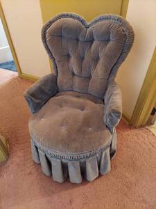 lot 6071 image: Blue Chair - Heart Shaped Back