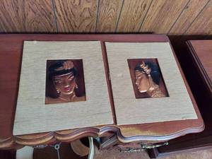lot 6073 image: (2) Wanda Irwin Tooled Copper Art