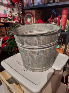 lot 6338 image: Galvanized Feed Bucket