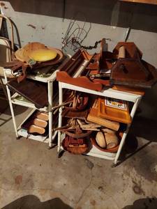lot 6358 image: Assorted Wood Items on 2 Utility Carts