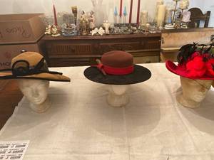 lot 6210 image: 3 fashion hats one is 100% wool