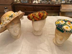 lot 6219 image: floral hats - two Leslie James