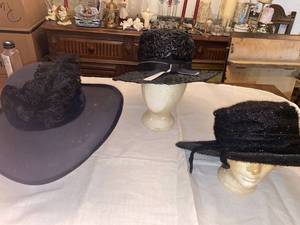 lot 6221 image: 3 black hats