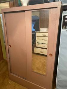 lot 6251 image: metal wardrobe only - clothes not incl