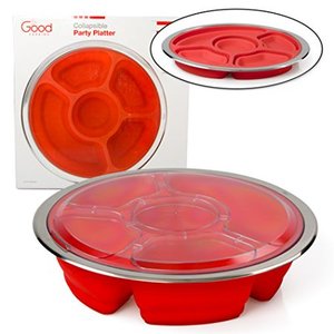 lot 14 image: Appetizer Serving Tray and Collapsible Party Platter with Lid - BPA Free