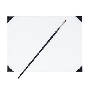lot 36 image: New Wave POSH Glass Table Top Palettes, White, 9 x 12