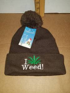 lot 125 image: Pot Weed Marijuana Embroidered Stocking Hat