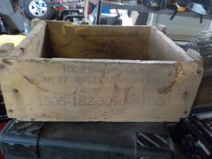 lot 216 image: Wooden AK 47 ammo box