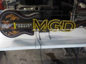 lot 223 image: Miller MGD Genuine Draft Guitar Neon