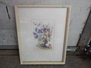 lot 238 image: framed flower picture