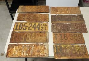 lot 506 image: 1920s License Plates - Kansas and 1 Pennsylvania