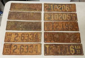 lot 508 image: 1930s License Plates - Kansas