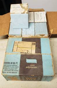 lot 511 image: Vintage Lt. Delph Blue Plastic 4 x 4 Wall Tile  2 cases plus one Sleeve  each case covers 30 sq. ft.