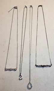 lot 119 image: 4 Ladies 925 Silver Necklaces