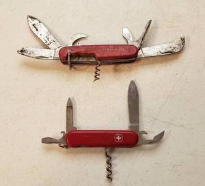 lot 149 image: 2 Swiss Army Knives  5 Tool Wenger Delemont Switzerland SS and Timberline 7 tool Imperial Prov. R.I. A.
