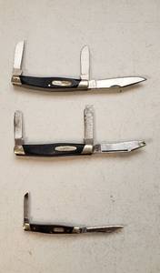 lot 152 image: 3 BUCK Pocketknives  (2) 301 USA (one rough) and 375 China