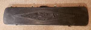 lot 181 image: Black Hard Plastic Rifle Case by Gun Guard wGray Egg Crate Foam Interior  52 x 11.5 x 4 in. tall  all 4 clips work properly
