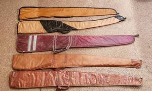 lot 186 image: 5 Soft Side Rifle Cases 44 in. to 50 in.  all zippers work  some damage