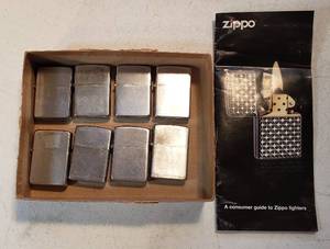 lot 208 image: 8 Vintage Zippo Lighters and Consumer Guide