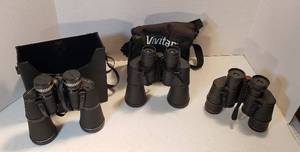 lot 216 image: 3 Pair of Binoculars Jason Empire 10x50, Vivitar 7x50 and Simmons 7x35