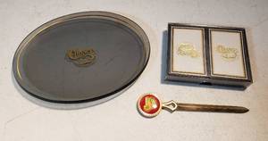 lot 251 image: Chance Memoribilia Coin Tray, Letter Opener and Decks of Playing Cards