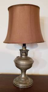lot 270 image: Aladdin No. 900 baseNo. 11 Mantle Burner Electrified Oil Lamp  23 in. tall  works