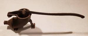 lot 306 image: Antique Cast Iron Bench Top Sausage Stuffer