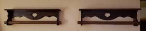 lot 316 image: 2 Dark Wood Quilt Racks  36 x 5.5 x 10.5 in. tall