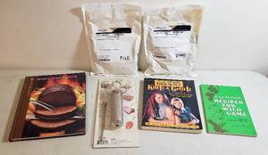 lot 328 image: Marinade Injector, 2 Pkgs. Meat Marinade and 3 Cookbooks for Game