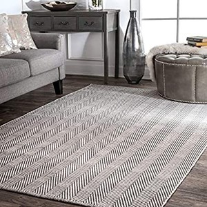 lot 27159 image: nuLOOM Kimberely Hand Loomed Area Rug, 6 x 9, Grey