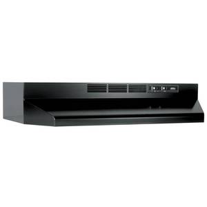 lot 27171 image: Broan-NuTone BUEZ130BL Non-Ducted Ductless Range Hood with Lights Exhaust Fan for Under Cabinet, 30-Inch, Black