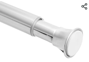 lot 27191 image: Amazonbasics Tension Shower Doorway Curtain Rod, 137,1 - 228,6 Cm, Chrome