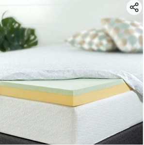 lot 27204 image: Zinus 4 Inch Green Tea Memory Foam Mattress Topper  Green Tea & Charcoal Infused for Freshness  CertiPUR-US Certified, Full ( Not Inspected )