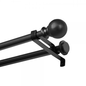lot 27232 image: Kenney - KN75917 Ball End Double Window Curtain Rod, 36 to 66-Inch, Matte Black