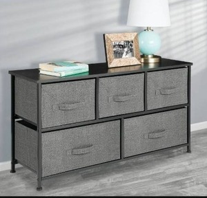 lot 27251 image: Fabric 5 Drawer-Low storage cabinet ASNG020