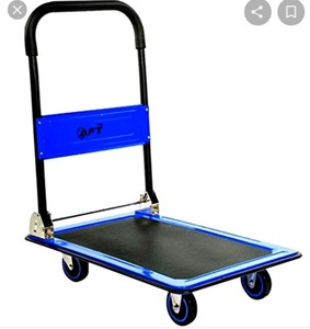 lot 27256 image: Push Cart Dolly AFT PRO USA Push Platform Truck Folding Rolling Flatbed Cart 360 Degree Swivel Wheels Foldable Handle
