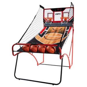 lot 27269 image: ESPN EZ Fold 2 player Basketball Game with Polycarbonate Backboard and LED Scoring ( Not Inspected