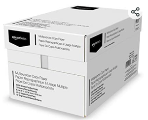 lot 27287 image: Amazonbasics 92 Bright Multipurpose Copy Paper - 8.5 X 11 Inches 10 Ream Case...