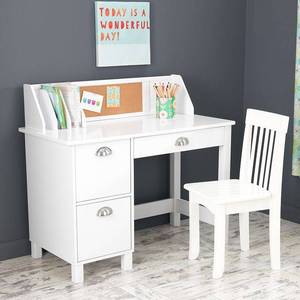 lot 27295 image: Kidkraft Kids Desk Study Desk with Drawers - White ( Not Inspected )